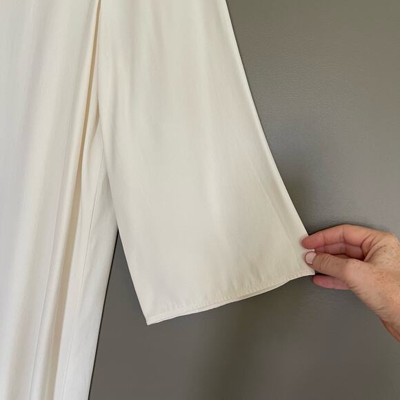 Helmut Lang Long Sleeve Crepe Shift Dress Ivory Cream Size Small Chic Clean Girl - Picture 11 of 16